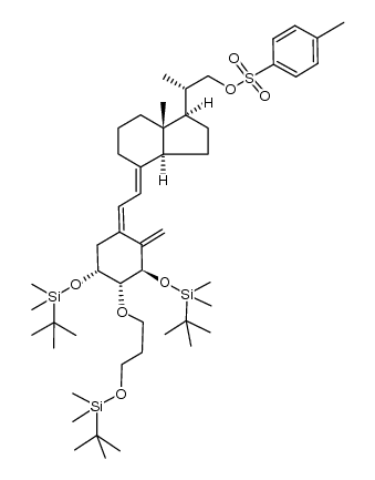 (1α,2β,3β,5Z,7E,20S)-1,3-bis[(1,1-dimethylethyl)dimethyl-silyloxy]-2-[3-[(1,1-dimethylethyl)dimethylsilyloxy]propoxy]-9,10-secopregna-5,7,10(19)-triene-20-methyl 4-methylbenzenesulfonate Structure