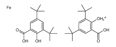 3,5-ditert-butyl-2-hydroxybenzoic acid,hydron,iron结构式