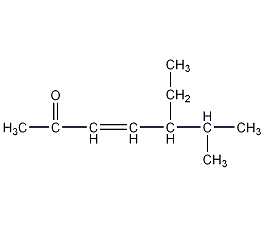 (E)-6-甲基-5-乙基-3-庚烯-2-酮结构式