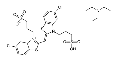 3-[5-chloro-2-[(E)-[5-chloro-3-(3-sulfopropyl)-1,3-benzothiazol-2-ylidene]methyl]-3a,4-dihydro-1,3-benzothiazol-3-ium-3-yl]propane-1-sulfonate,N,N-diethylethanamine结构式