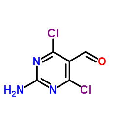 2-Amino-4,6-dichloropyrimidine-5-carbaldehyde structure