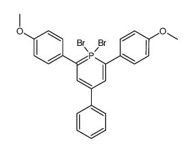 1,1-dibromo-2,6-bis-(4-methoxy-phenyl)-4-phenyl-1λ5-phosphinine结构式
