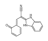 (3E)-2-(1,3-dihydrobenzimidazol-2-ylidene)-3-(6-oxocyclohexa-2,4-dien-1-ylidene)propanenitrile结构式