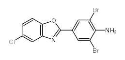 2,6-dibromo-4-(5-chloro-1,3-benzoxazol-2-yl)aniline结构式