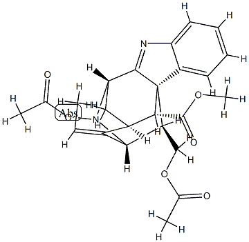 4,5-Bis(acetyloxy)-6α,21α-cyclo-4,5-secoakuammilan-17-oic acid methyl ester Structure