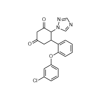 5-(2-(3-氯苯氧基)苯基)-4-(1H-1,2,4-三唑-1-基)环己烷-1,3-二酮结构式