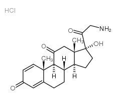 21-氨基-17-羟基孕甾-1,4-二烯-3,11,20-三酮盐酸盐结构式