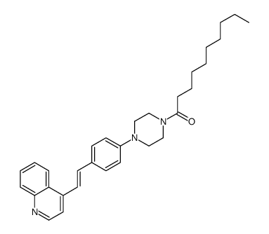 1-[4-[4-(2-quinolin-4-ylethenyl)phenyl]piperazin-1-yl]decan-1-one Structure