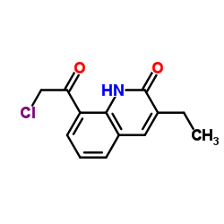 2(1H)-Quinolinone,8-(chloroacetyl)-3-ethyl- (9CI) Structure