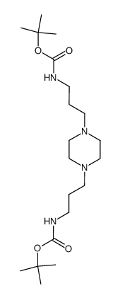 N,N'-bis(3-((tert-butyloxycarbonyl)amino)propyl)piperazine Structure