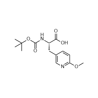 (S)-2-((叔丁氧羰基)氨基)-3-(6-甲氧基吡啶-3-基)丙酸结构式