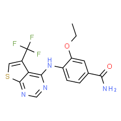 3-ethoxy-4-(5-trifluoromethyl-thieno[2,3-d]pyrimidin-4-ylamino)-benzamide Structure