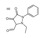 2-ethyl-4,5-dioxo-1-phenylpyrazolidin-1-ium-3-carbaldehyde,iodide Structure