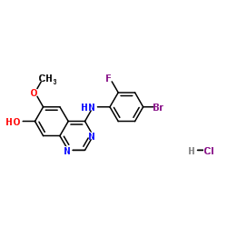 4-(4-溴-2-氟苯胺基)-7-羟基-6-甲氧基喹唑啉盐酸盐结构式