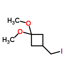 3-(Iodomethyl)-1,1-dimethoxycyclobutane Structure