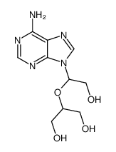2-[1-(6-aminopurin-9-yl)-2-hydroxyethoxy]propane-1,3-diol Structure