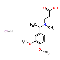 3-([1-(3,4-DIMETHOXY-PHENYL)-ETHYL]-METHYL-AMINO)-PROPIONIC ACID HYDROCHLORIDE结构式