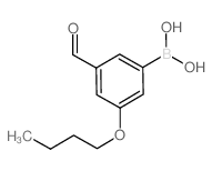 (3-丁氧基-5-甲酰基苯基)硼酸结构式