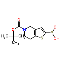 5-(叔丁氧基羰基)-4,5,6,7-四氢噻吩并[3,2-c]吡啶-2-基-2-硼酸结构式
