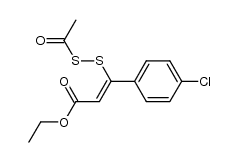 β-acetyldisulfanyl-4-chloro-cinnamic acid ethyl ester Structure