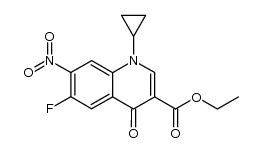 ethyl 1-cyclopropyl-6-fluoro-1,4-dihydro-7-nitro-4-oxoquinoline-3-carboxylate结构式