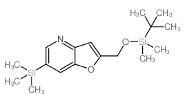 2-((叔丁基二甲基甲硅烷基氧基)甲基)-6-(三甲基甲硅烷基)呋喃并[3,2-b]吡啶结构式