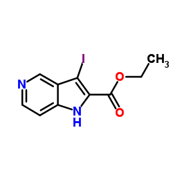 3-Iodo-5-azaindole-2-carboxylic acid ethyl ester Structure