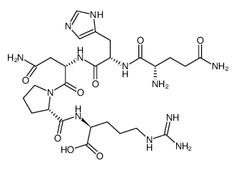 L-glutaminyl-L-histidyl-L-asparaginyl-L-prolyl-L-arginine Structure
