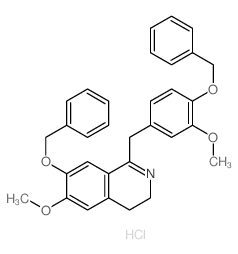 Isoquinoline,3,4-dihydro-6-methoxy-1-[[3-methoxy-4-(phenylmethoxy)phenyl]methyl]-7-(phenylmethoxy)-,hydrochloride (1:1)结构式