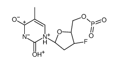 [(2R,3S,5R)-3-fluoro-5-(5-methyl-2,4-dioxopyrimidin-1-yl)oxolan-2-yl]methoxy-hydroxy-oxophosphanium结构式