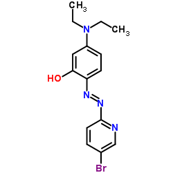 2-(5-溴-2-吡啶偶氮)-5-(二乙氨基)苯酚结构式