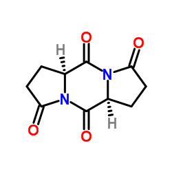 (5aS,10aS)-1H,5H-Dihydro-dipyrrolo[1,2-a:1',2'-d]pyrazine-3,5,8,10(2H,5aH,10aH)-tetrone Structure