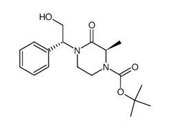 tert-butyl (R)-4-((R)-2-hydroxy-1-phenylethyl)-2-methyl-3-oxopiperazine-1-carboxylate结构式