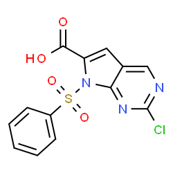 7-(苯磺酰基)-2-氯-7H-吡咯并[2,3-d]嘧啶-6-羧酸结构式