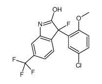 3-(5-氯-2-甲氧基苯基)-3-氟-1,3-二氢-6-三氟甲基-2H-吲哚-2-酮结构式