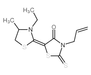 3-烯丙基-5-(3-乙基-4-甲基-2-亚噻唑)罗丹宁结构式