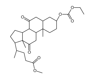 methyl 3alpha-[(ethoxycarbonyl)oxy]-7,12-dioxo-5beta-cholan-24-oate结构式