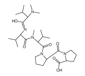 (2S)-1-[(2S)-1-[(2S)-2-[[(2S)-2-[[(2S)-2-(dimethylamino)-3-methylbutanoyl]amino]-3-methylbutanoyl]-methylamino]-3-methylbutanoyl]pyrrolidine-2-carbonyl]pyrrolidine-2-carboxylic acid Structure