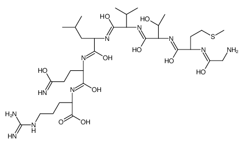(2S)-2-[[(2S)-5-amino-2-[[(2S)-2-[[(2S)-2-[[(2S,3R)-2-[[(2S)-2-[(2-aminoacetyl)amino]-4-methylsulfanylbutanoyl]amino]-3-hydroxybutanoyl]amino]-3-methylbutanoyl]amino]-4-methylpentanoyl]amino]-5-oxopentanoyl]amino]-5-(diaminomethylideneamino)pentanoic acid Structure