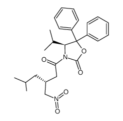 (S)-4-isopropyl-3-[(R)-5-methyl-3-(nitromethyl)hexanoyl]-5,5-diphenyloxazolidin-2-one Structure