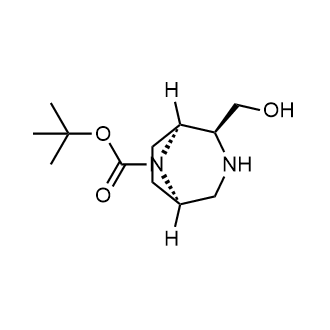tert-Butyl(1S,2S,5R)-2-(hydroxymethyl)-3,8-diazabicyclo[3.2.1]octane-8-carboxylate Structure