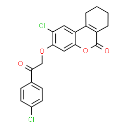 2-chloro-3-[2-(4-chlorophenyl)-2-oxoethoxy]-7,8,9,10-tetrahydrobenzo[c]chromen-6-one结构式