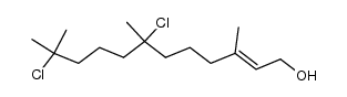 (E)-7,11-dichloro-3,7,11-trimethyldodec-2-en-1-ol结构式