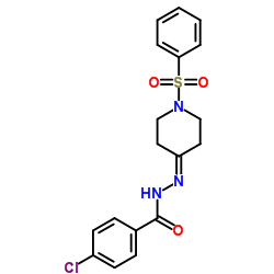 4-Chloro-N'-[1-(phenylsulfonyl)-4-piperidinylidene]benzohydrazide Structure