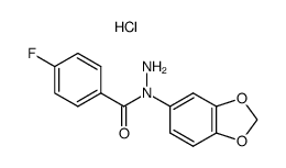 3-bromo-benzoic acid N-benzo[1,3]dioxol-5-yl-hydrazide, hydrochloride Structure