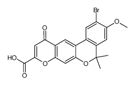 2-Bromo-3-methoxy-5,5-dimethyl-11-oxo-5H,11H-6,8-dioxa-benzo[a]anthracene-9-carboxylic acid Structure