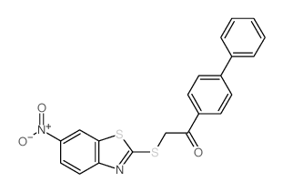 2-(6-nitrobenzothiazol-2-yl)sulfanyl-1-(4-phenylphenyl)ethanone Structure