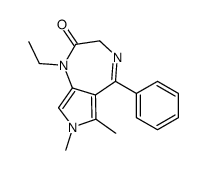 1-Ethyl-3,7-dihydro-6,7-dimethyl-5-phenylpyrrolo[3,4-e]-1,4-diazepin-2(1H)-one结构式