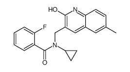 Benzamide, N-cyclopropyl-N-[(1,2-dihydro-6-methyl-2-oxo-3-quinolinyl)methyl]-2-fluoro- (9CI)结构式