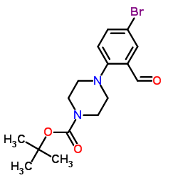 1-BOC-4-(4-溴-2-甲酰苯基)哌啶结构式